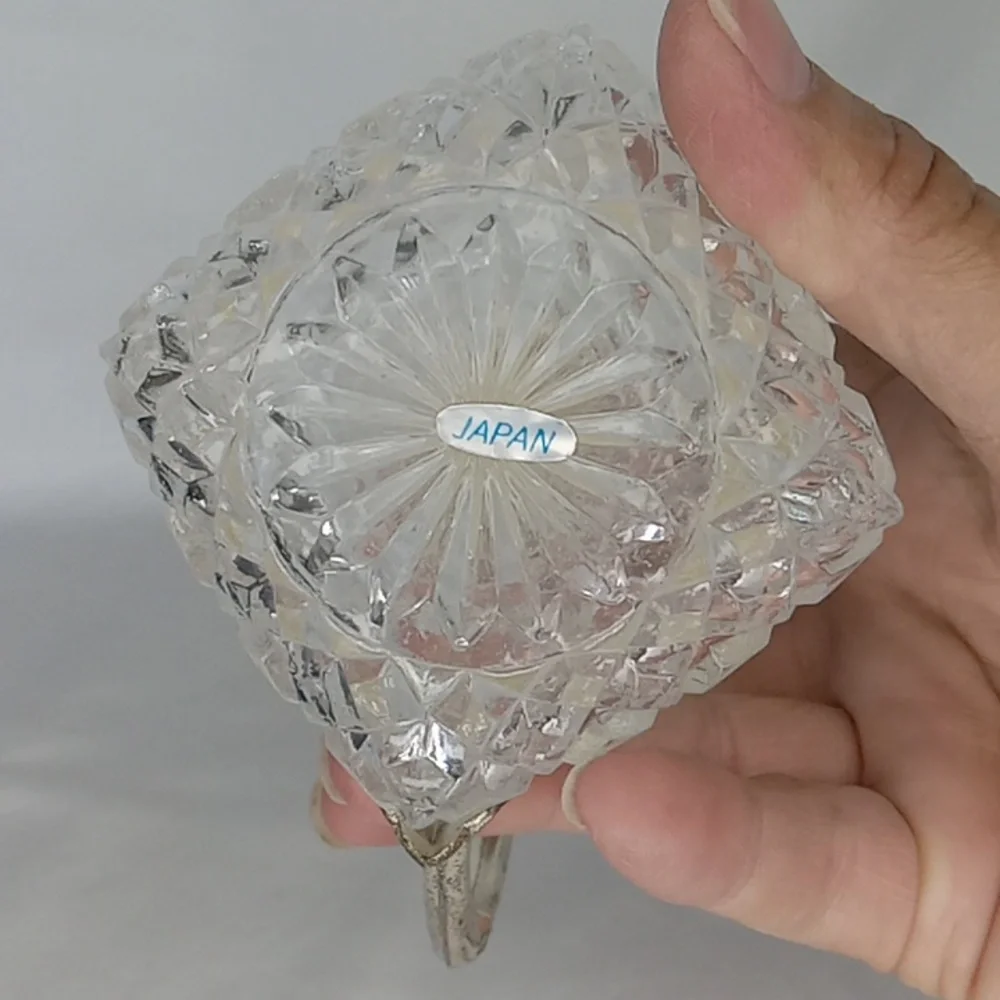 MCM Unique Lion's Head Diamond Cut Glass Syrup Liquid Pouring Creamer Pitcher